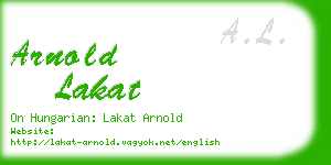 arnold lakat business card